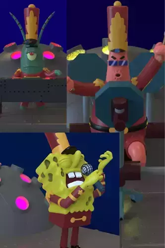 PACK SPONGEBOB PATRICK N PLANKTON-SWEET VICTORY-PARTS N COMPLETE