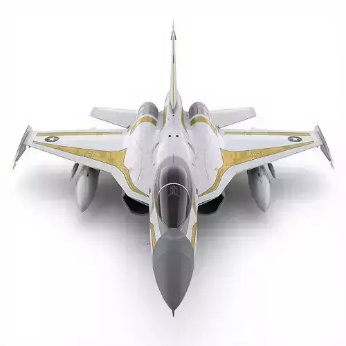 Royal Elite Fighter Jet 3D Model Golden Warplane