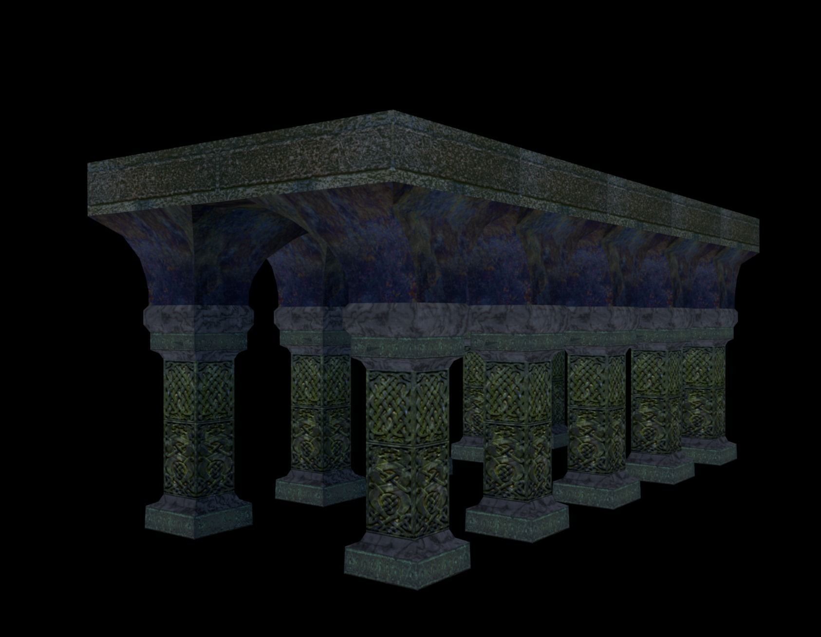 Celtic Column Arch Free low-poly 3D model_8