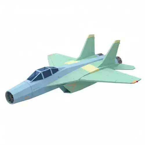Low Poly Fighter Jet 3D Model Stylized Military Aircraft