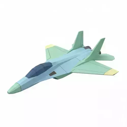Low Poly Stealth Jet 3D Model Stylized Military Aircraft