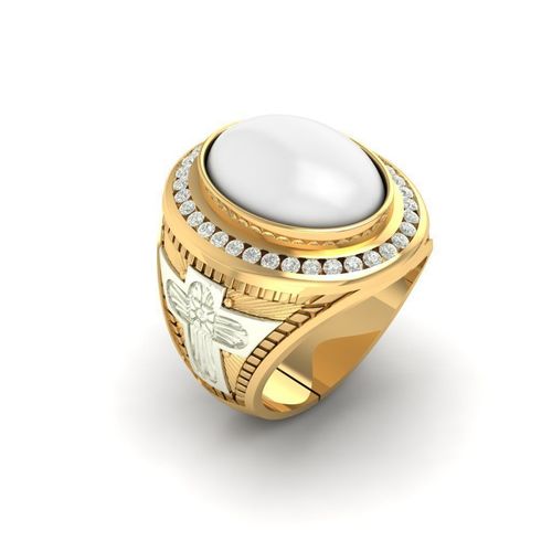 Gold Ring With Ruby Oval 2 3D print model