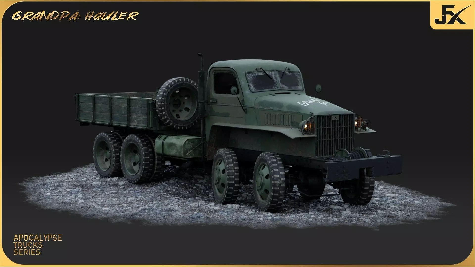 PBR-GrandPa Hauler-PostApocalyptic Truck Low-poly 3D model