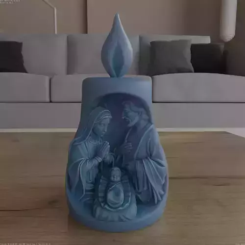 Holy Family Nativity Candle 3D Printable STL Model