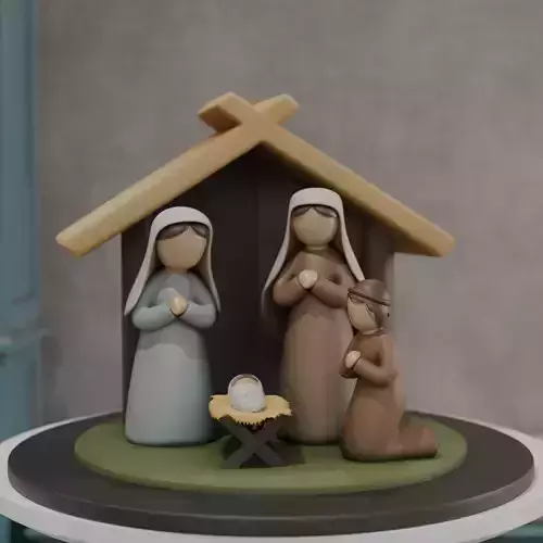 abstract nativity scene
