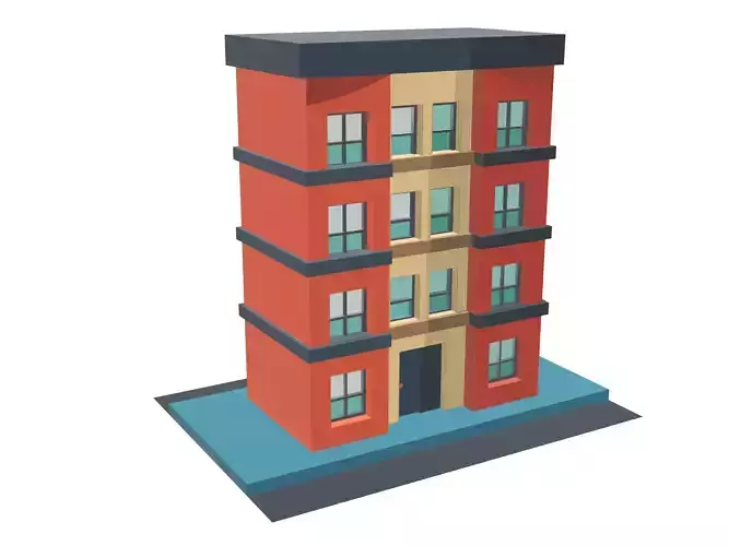 Cartoon Residential Building