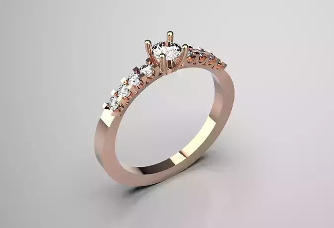 Sparkling Ivy Solitaire stl 3d Ring model sr0029