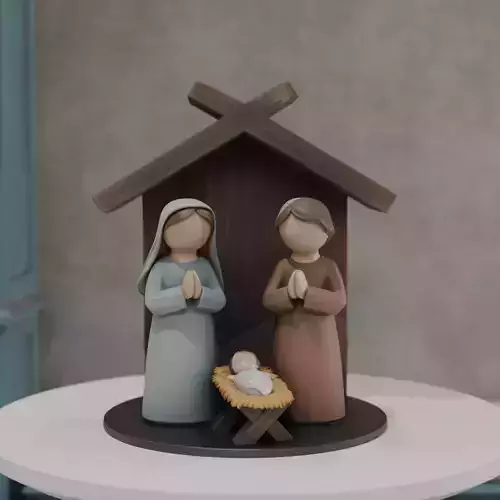 abstract nativity scene