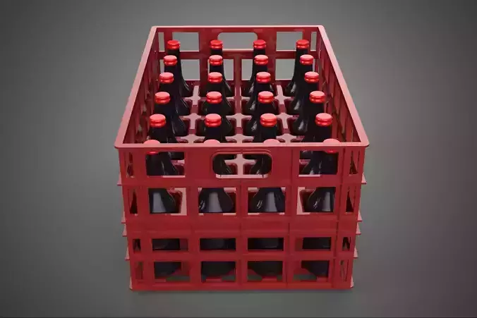 RED SOFT DRINK BOTTLE CARRIER PLASTIC CRATE BOX CONTAINER RACK