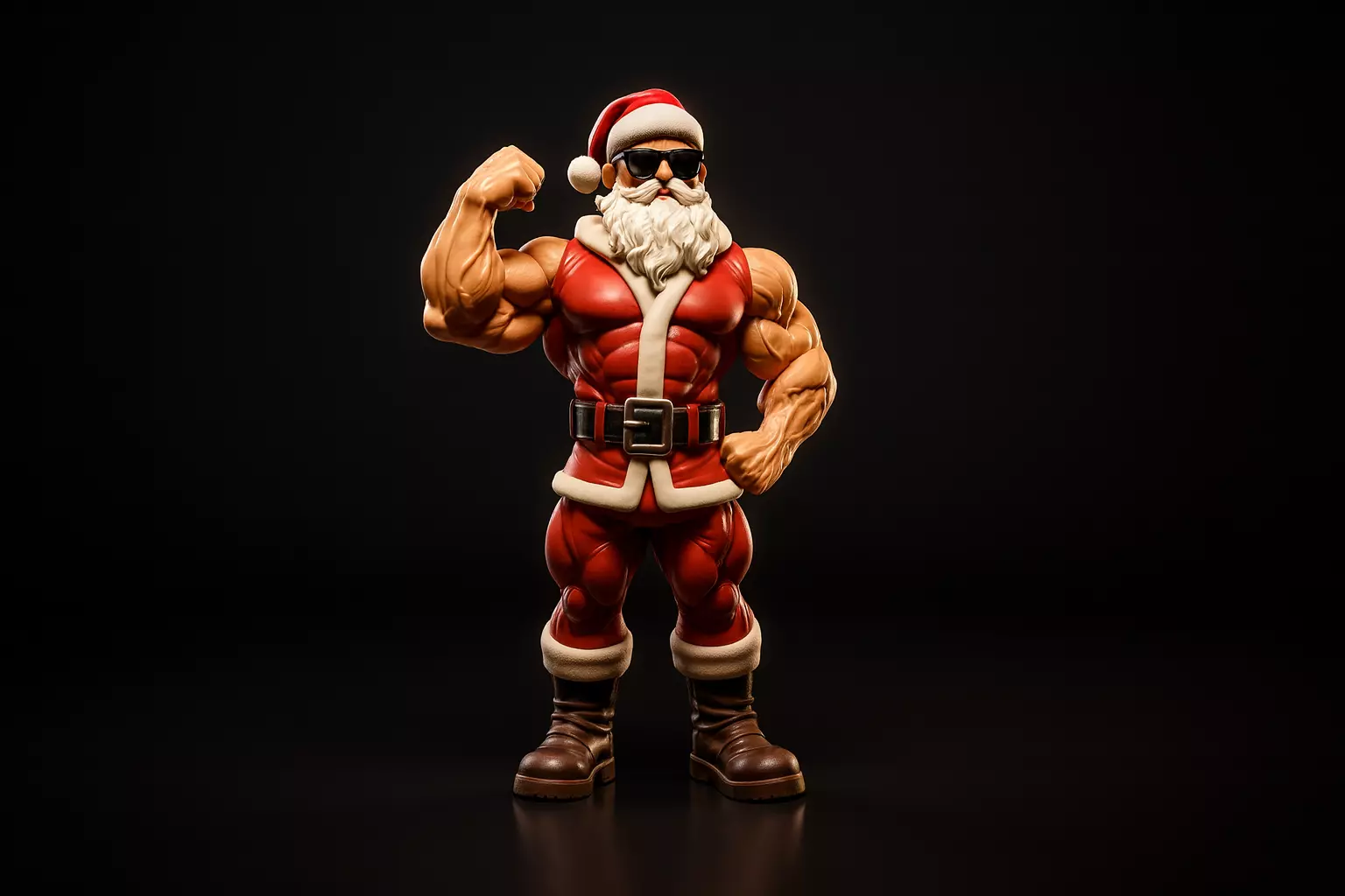 Buff Santa Claus Figurine Muscular Christmas Hero Statue 3D print model
