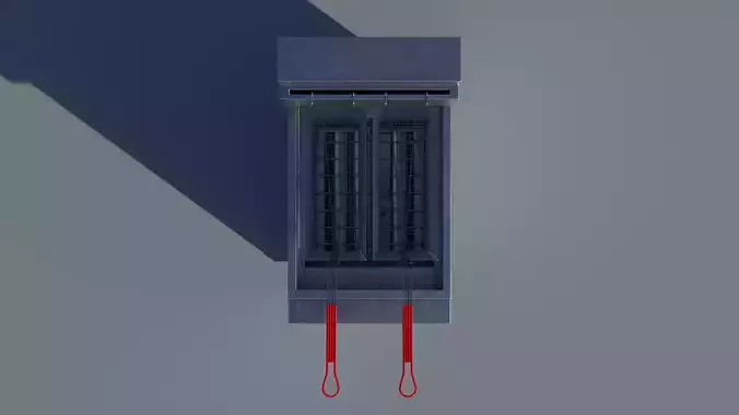Commercial Gas Deep Fryer with Internal Parts 3D model 6