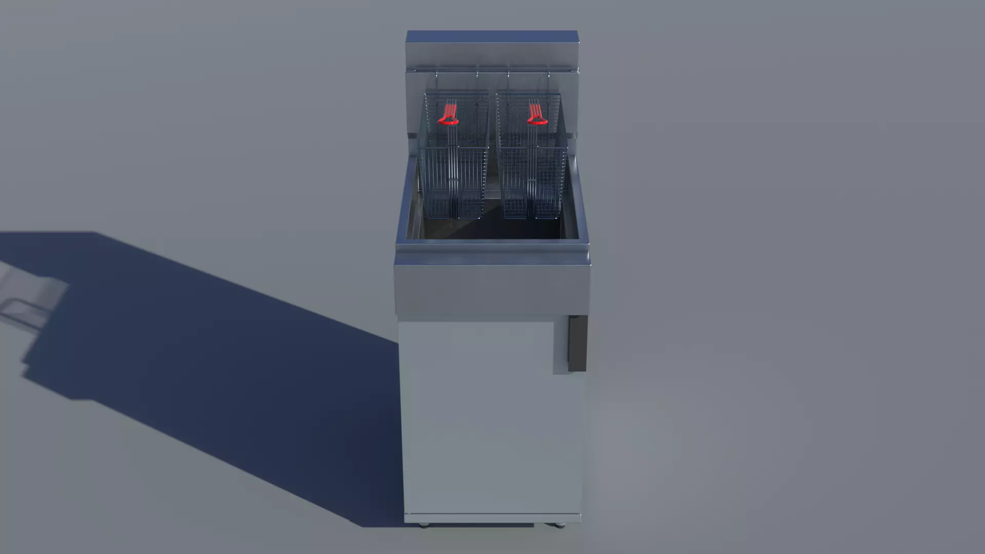 Commercial Gas Deep Fryer with Internal Parts 3D model