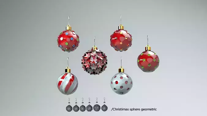 Christmas Sphere Geometric 3D Model