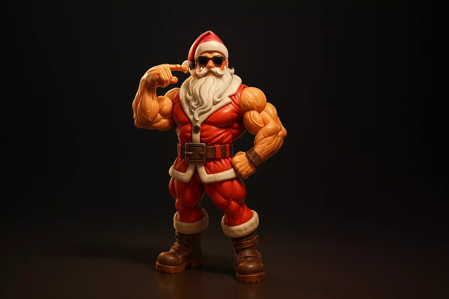Muscle Santa Claus Epic Buff Santa Figurine Christmas Decoration 3D print model