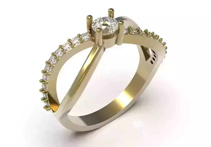 Wedding bridal STL 3D jewelry ring model sr0123