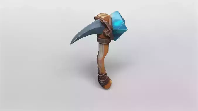 Crystal-Infused Fantasy Pickaxe