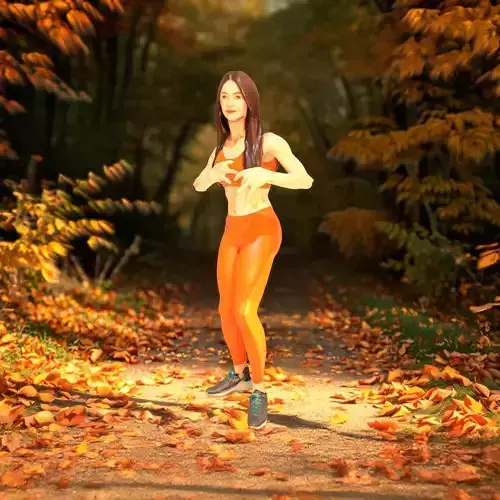 Vibrant Orange Fitness Attire model pack