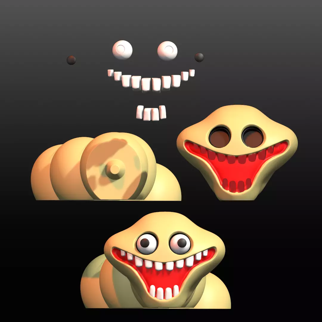 Hungry Worm ROBLOX 3D Model STL Split Parts No Support 3D print model