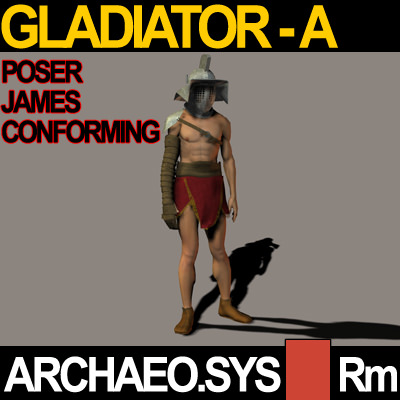 Roman Gladiator Murmillo Props Poser Daz 3D model_13