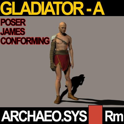 Roman Gladiator Murmillo Props Poser Daz 3D model_12