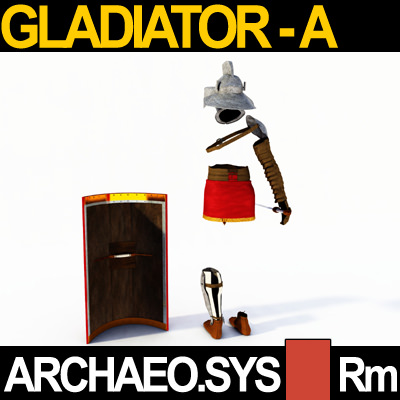Roman Gladiator Murmillo Props Poser Daz 3D model_7