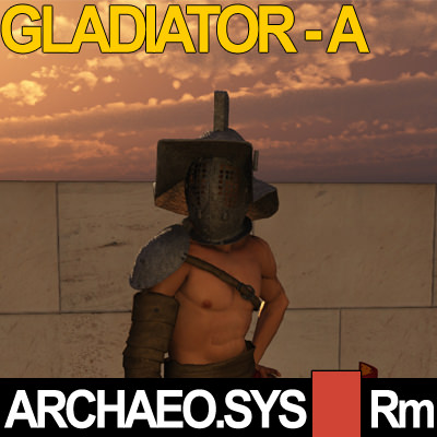 Roman Gladiator Murmillo Props Poser Daz 3D model_15