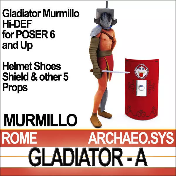 Roman Gladiator Murmillo Props Poser Daz 3D model_0
