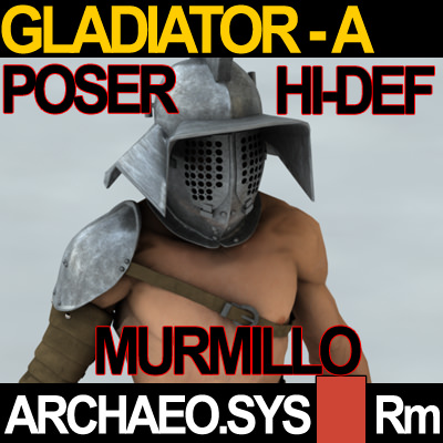 Roman Gladiator Murmillo Props Poser Daz 3D model_1