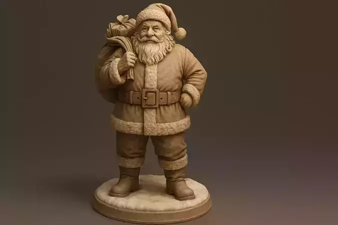 Premium Santa Claus Statue  Detailed Christmas 3D Model 