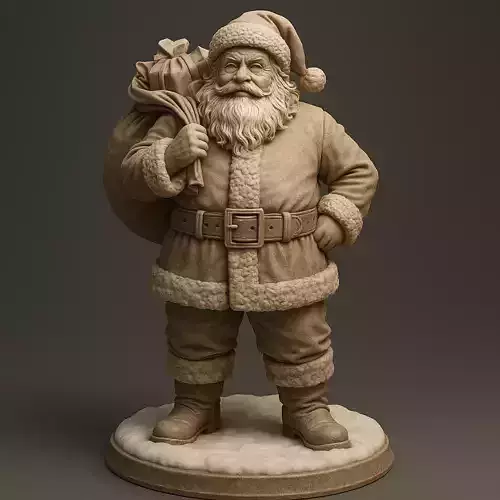 Premium Santa Claus Statue  Detailed Christmas 3D Model 