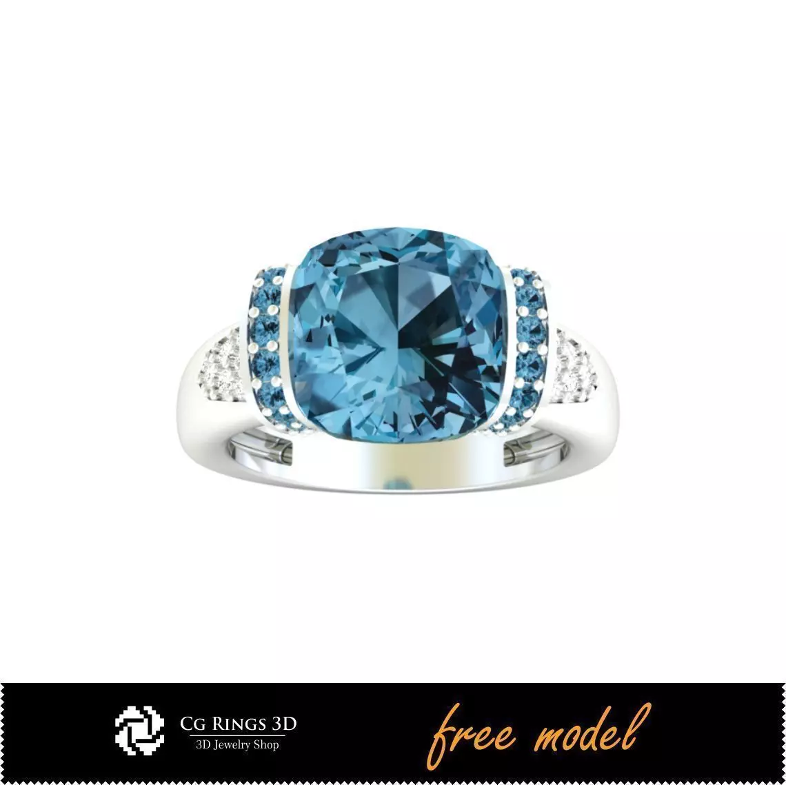 3D CAD Gemstone Rings - Free 3D Jewelry Free 3D print model