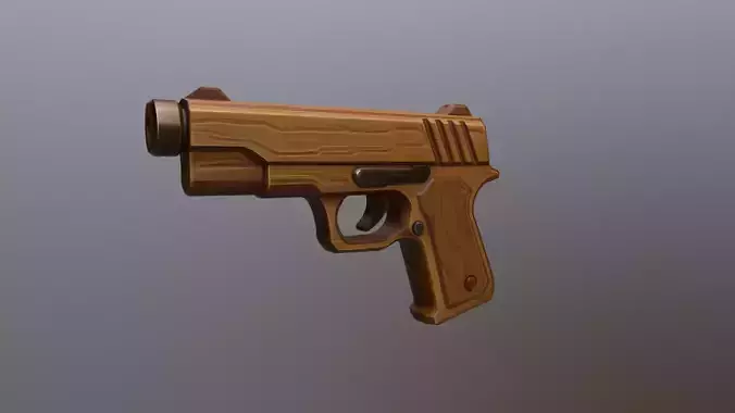 Stylized Wooden Pistol Prop