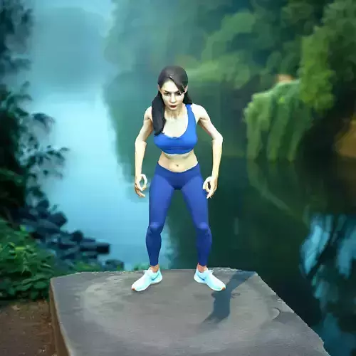 Athletic Woman Blue Outfit model pack