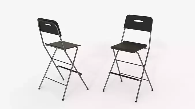 Black Steel Folding Bar Chair