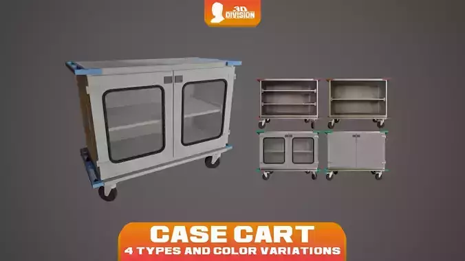 Hospital Case Cart - Trolley - PBR Game Ready  - LOW POLY