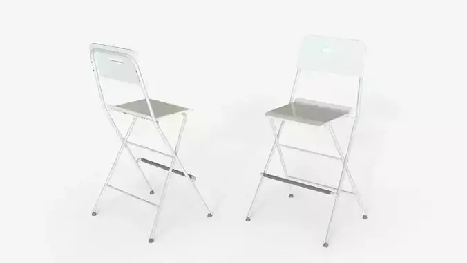 white Steel Folding Bar Chair