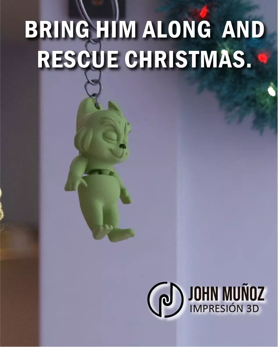 Baby Grinch - Articulated Keychain 3D print model