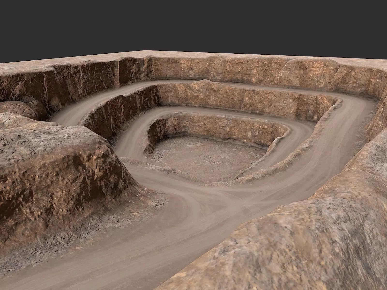 Open Pit Mine Opening 1 Low-poly 3D model