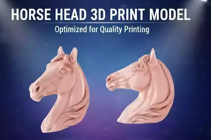 Horse Head Digital Sculpture  High Poly 3D Print Model