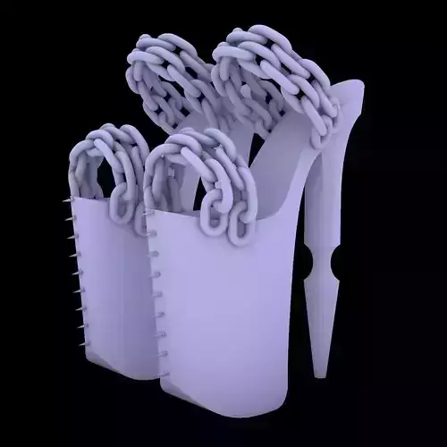 Spiked heel stripper sandal shoes - digital download STL file