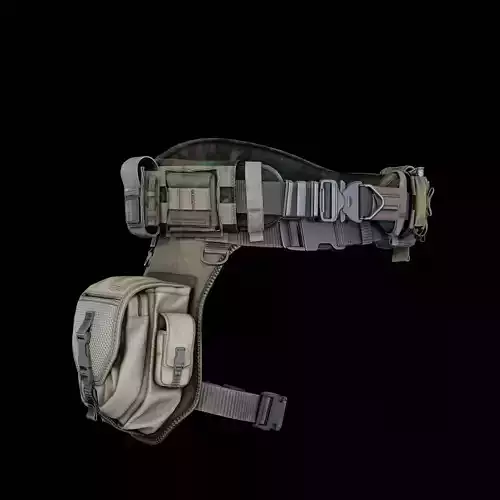 military tactical belt  low-poly 3d model
