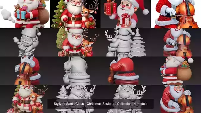 Stylized Santa Claus - Christmas Sculpture Collection