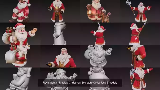 Royal Santa - Magical Christmas Sculpture Collection