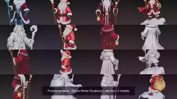 Frost King Santa - Mystic Winter Sculpture Collection