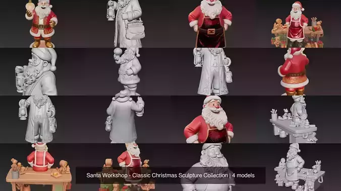 Santa Workshop - Classic Christmas Sculpture Collection