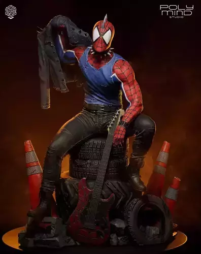 Spider-punk statue