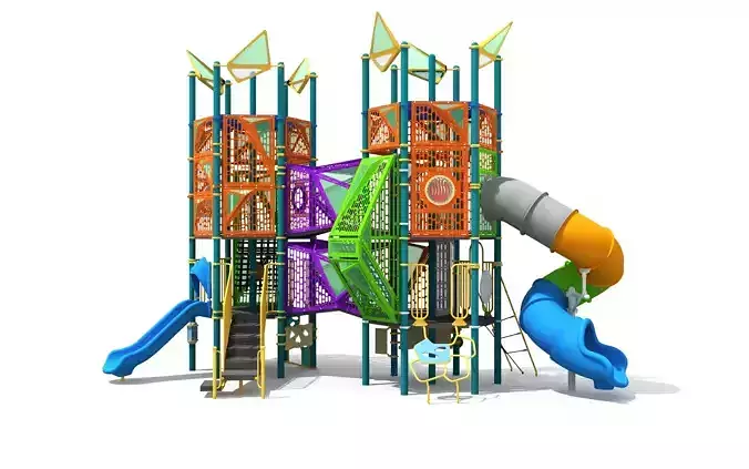 Kids outdoor commercial play structure 3D model