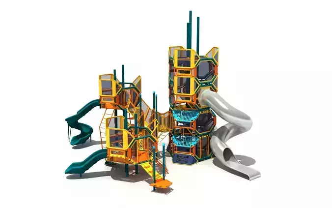 Kids outdoor commercial play structure 3D model