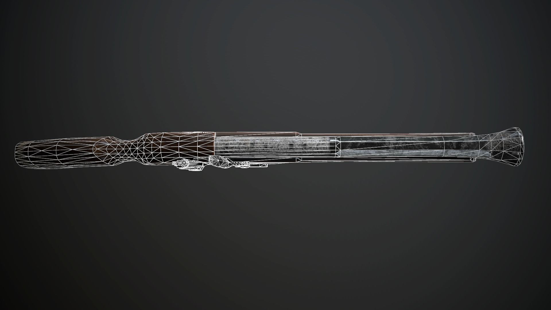 Spanish Flintlock Musketoon - model and textures Low-poly 3D model_8