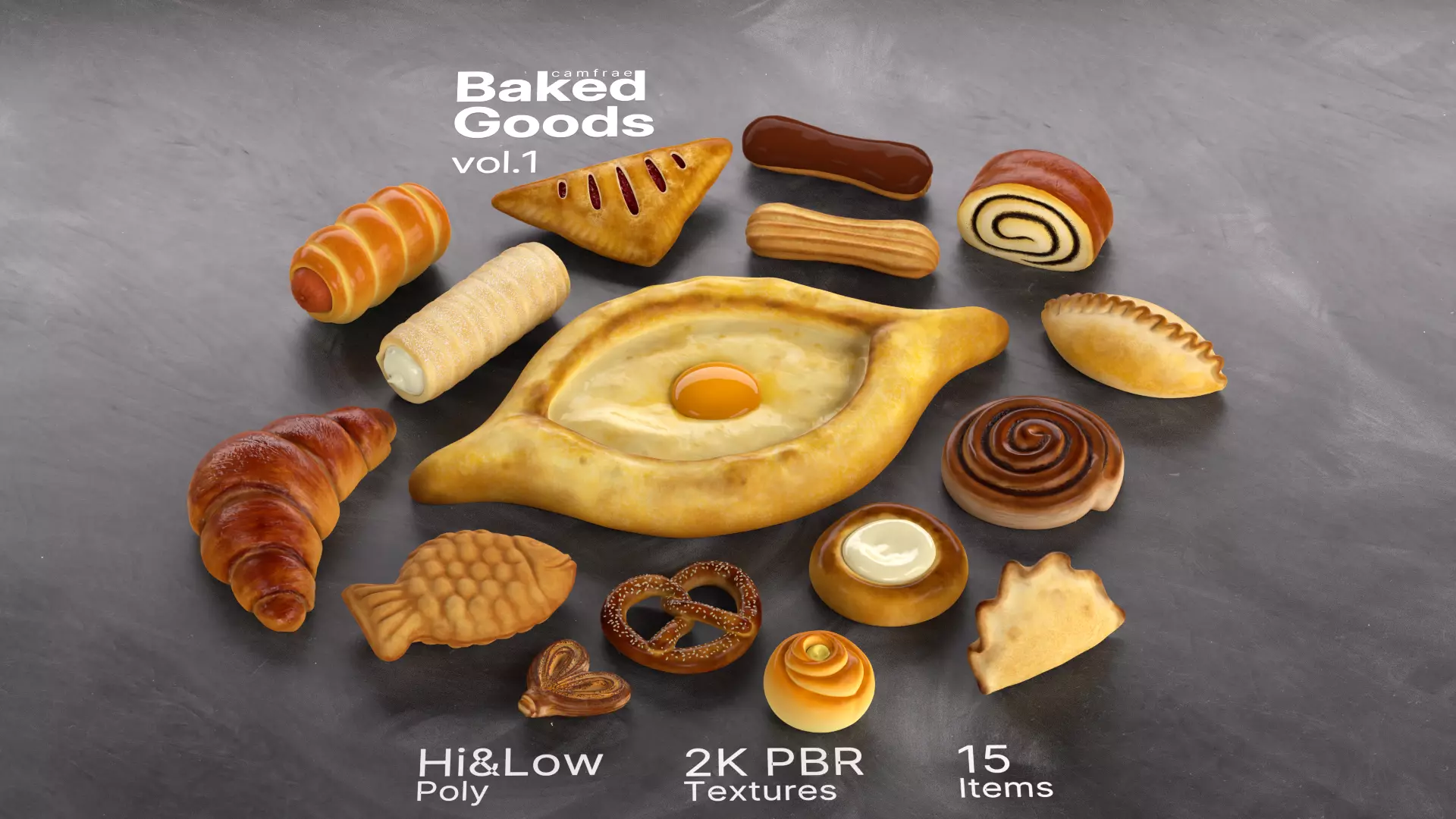 Baked Goods and Pastries Collection 01 3D Model Pack
